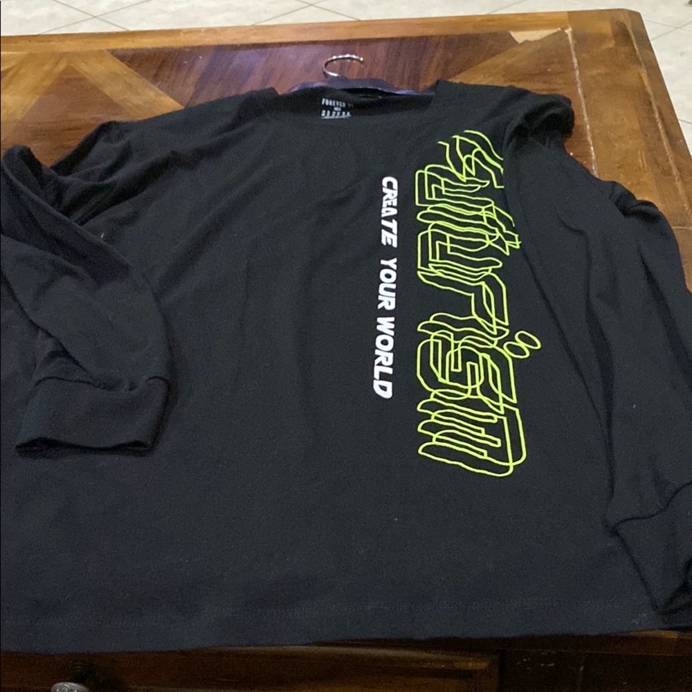 Black Long Sleeve Shirt with graphic designs